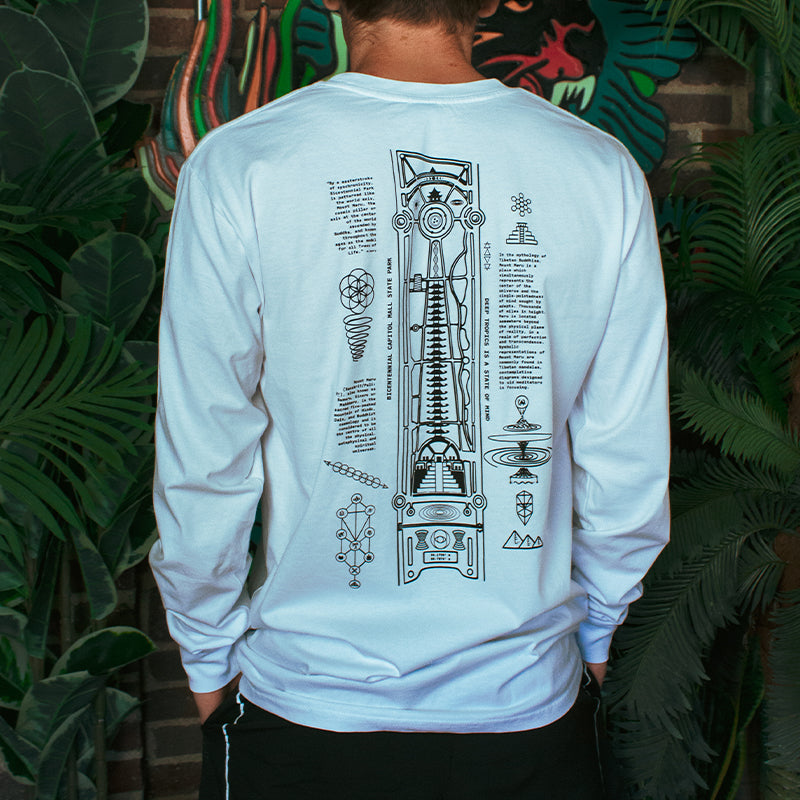 White Meru Map L/S Tee